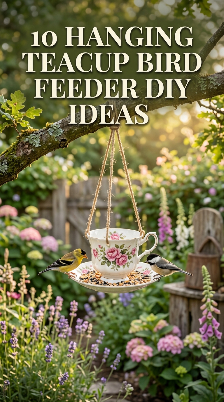 10 Hanging Teacup Bird Feeder DIY Ideas